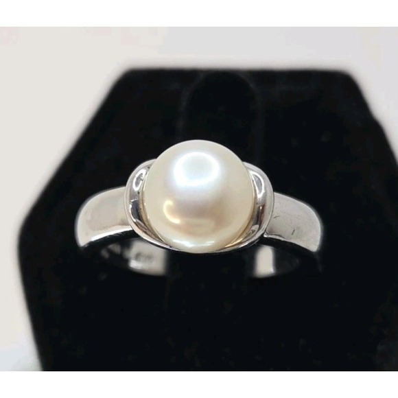Honora Sterling Silver 925 Cultured 8mm White Pearl Ring Size 6 - Picture 1 of 7